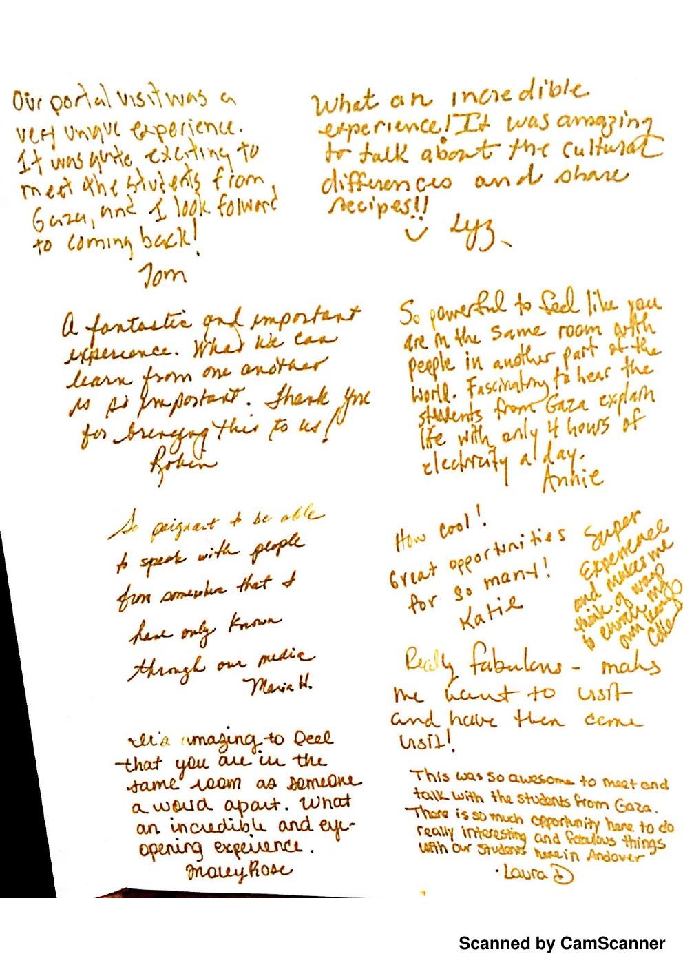 A page from the Andover gold book